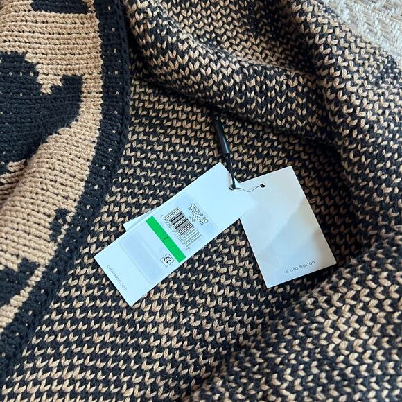 Calvin Klein Animal Print Wrap Cardigan sz Large - Picture 4 of 6